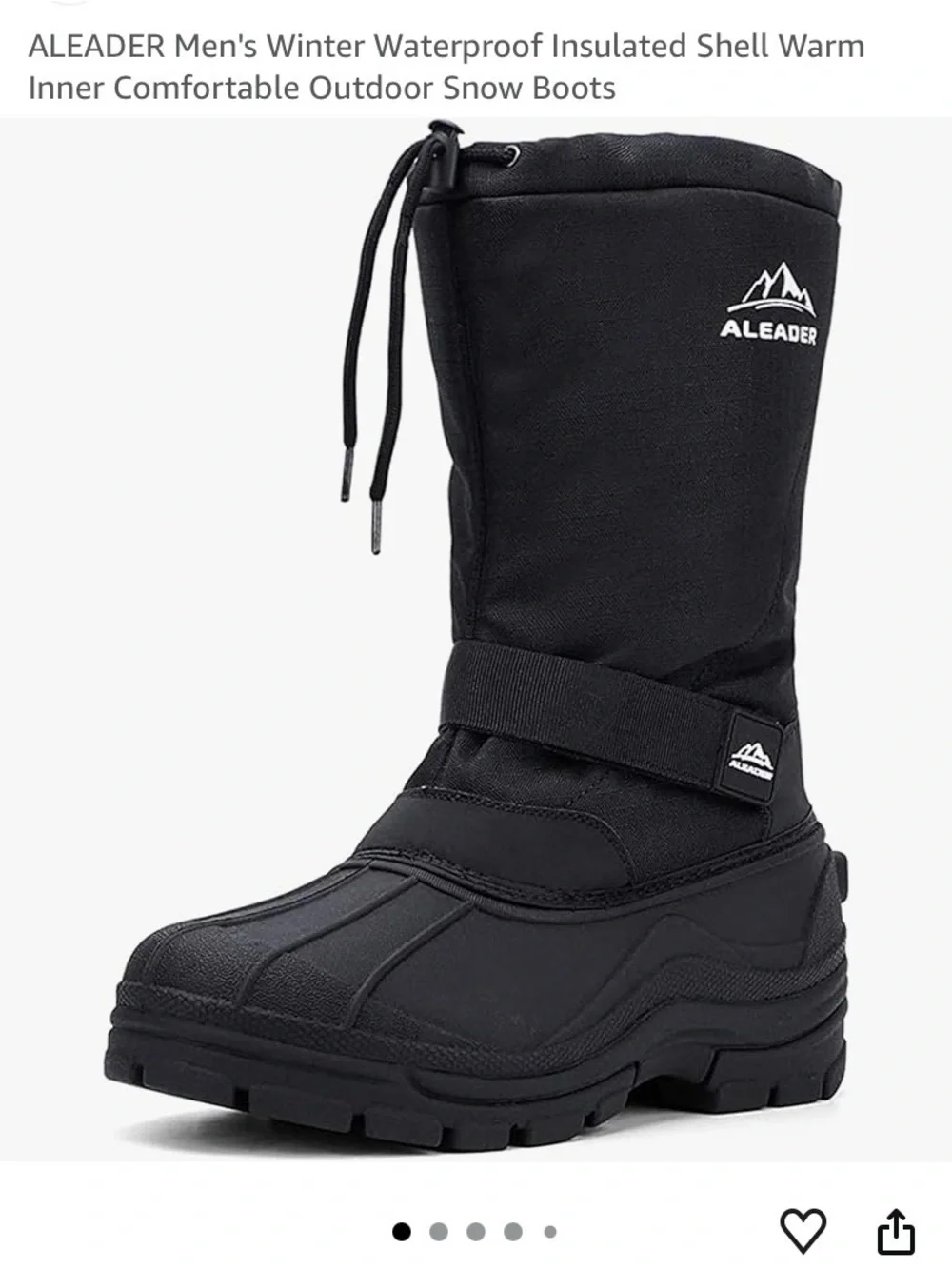 Men's Winter Waterproof Insulated Shell, Comfortable Outdoor Snowboots